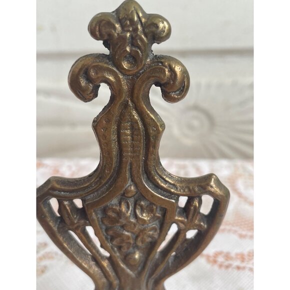 Vintage 1930s Cast Iron Gold Gilt Floral Ornate Large Lamp Finial 5.25x2.25 - Picture 6 of 9
